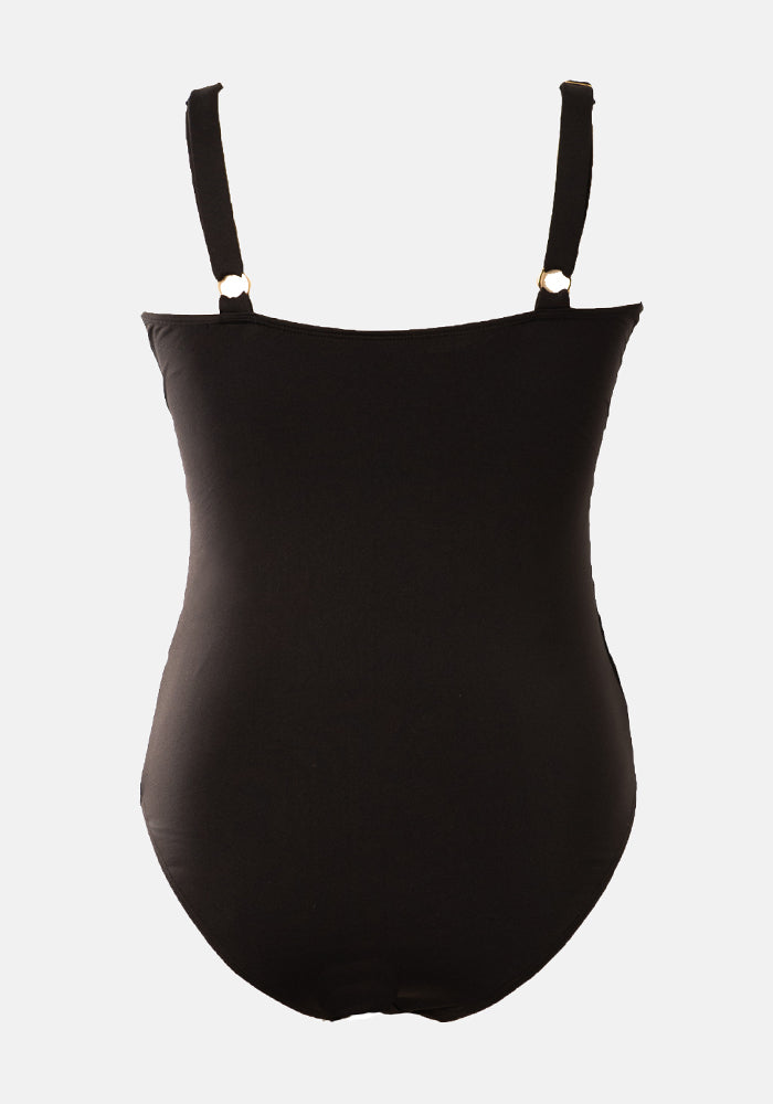 Popsy Black Side Rouched Swimsuit
