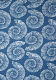 Channing Blue Fossil Print Cotton Midi Dress