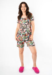 Clova Wonderland Print Mid-Thigh Short & T-Shirt Pyjama Set