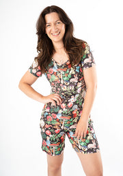 Clova Wonderland Print Mid-Thigh Short & T-Shirt Pyjama Set