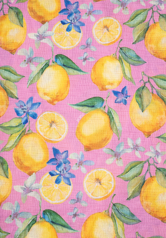 Dellia Lemon & Blossom Print Midi Dress
