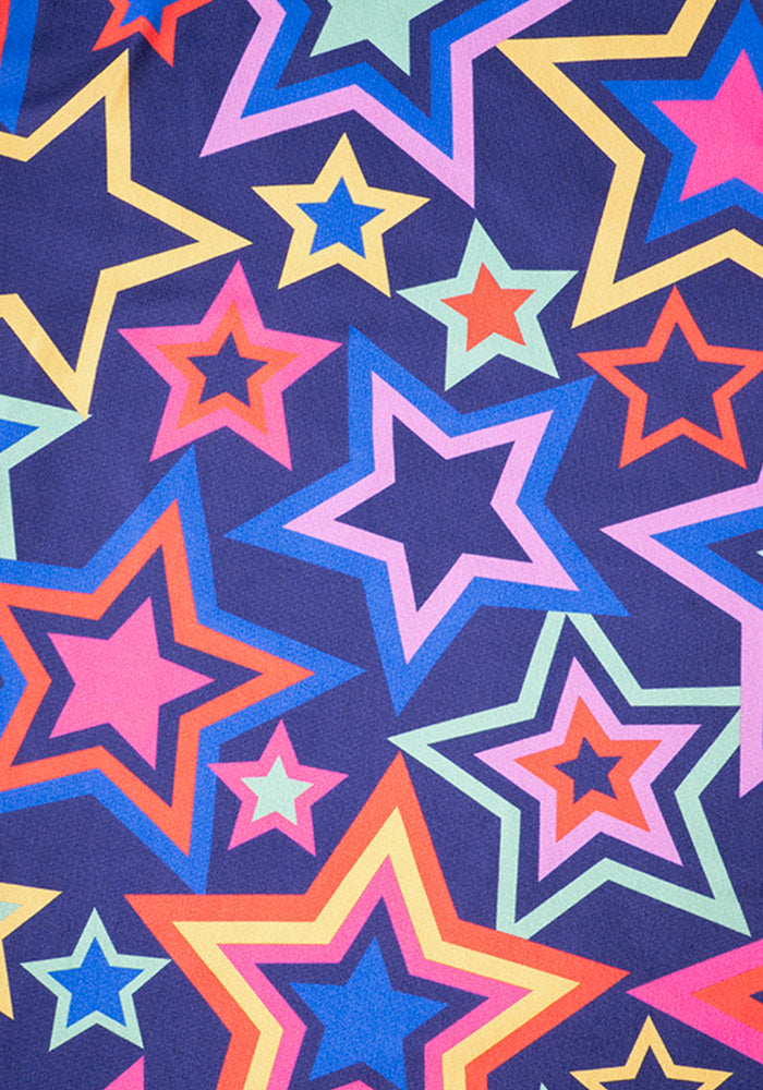Janine Navy Starburst Print Long Line Tunic