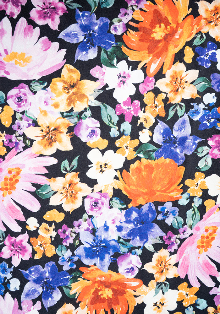 Avianna Hand Painted Floral Print Swing Dress