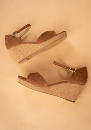 Popsy Tan Cork Heel Wedges