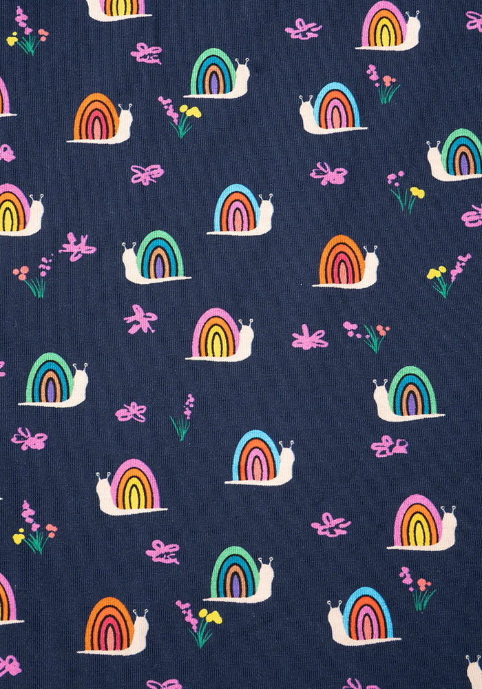 Shellie Rainbow Snails Print Cotton Midi Dress