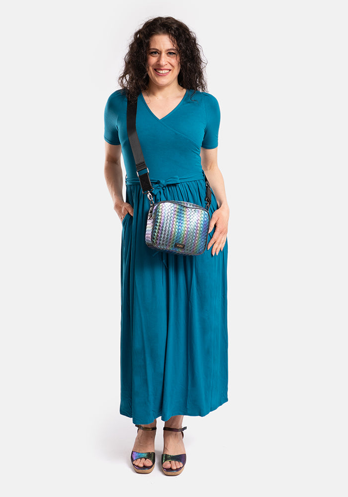 Tess Teal Viscose Midaxi Dress