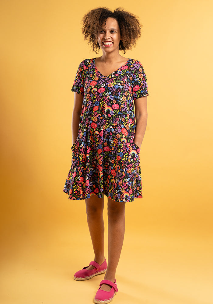Wren Garden Rainbows Print A-Line Tunic