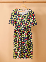 Ana Apple Print Dress