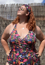 Popsy Garden Rainbow Side Ruched Swimsuit